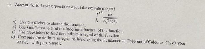 Solved 3. Answer the following questions about the definite | Chegg.com