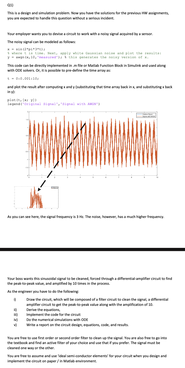 Q1) This is a design and simulation problem. Now you | Chegg.com