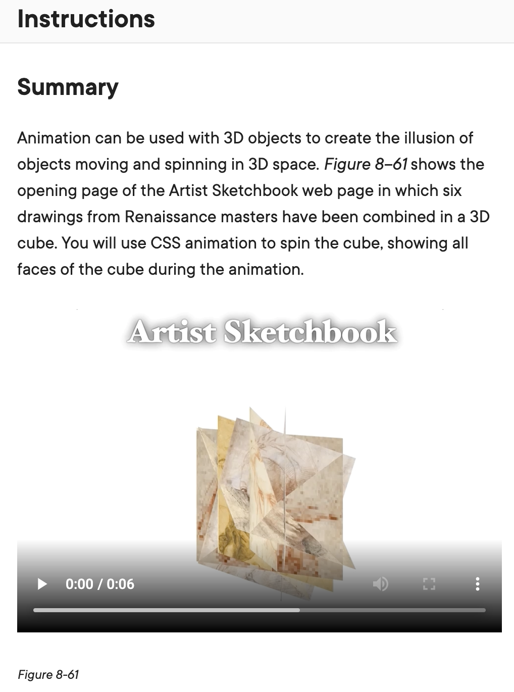 Solved Instructions Summary Animation can be used with 3D | Chegg.com