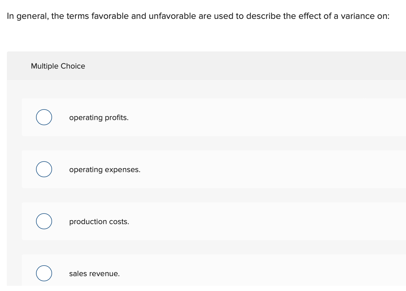 Solved In general, the terms favorable and unfavorable are | Chegg.com