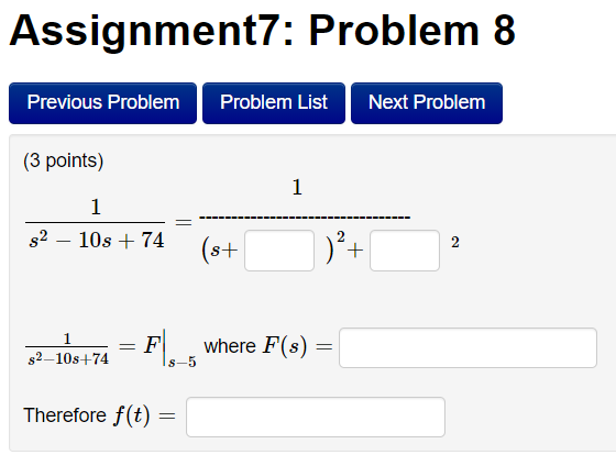 Solved Assignment7: Problem 8 Previous Problem Problem List | Chegg.com