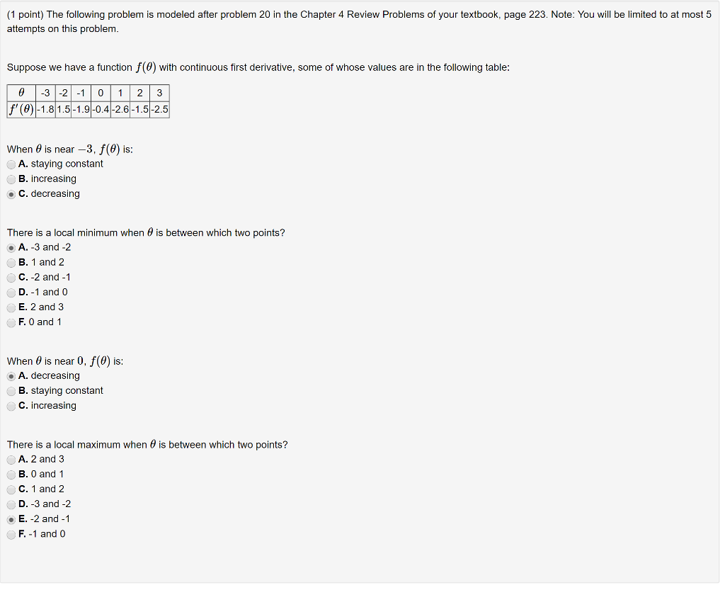 Solved (1 point) The following problem is modeled after | Chegg.com