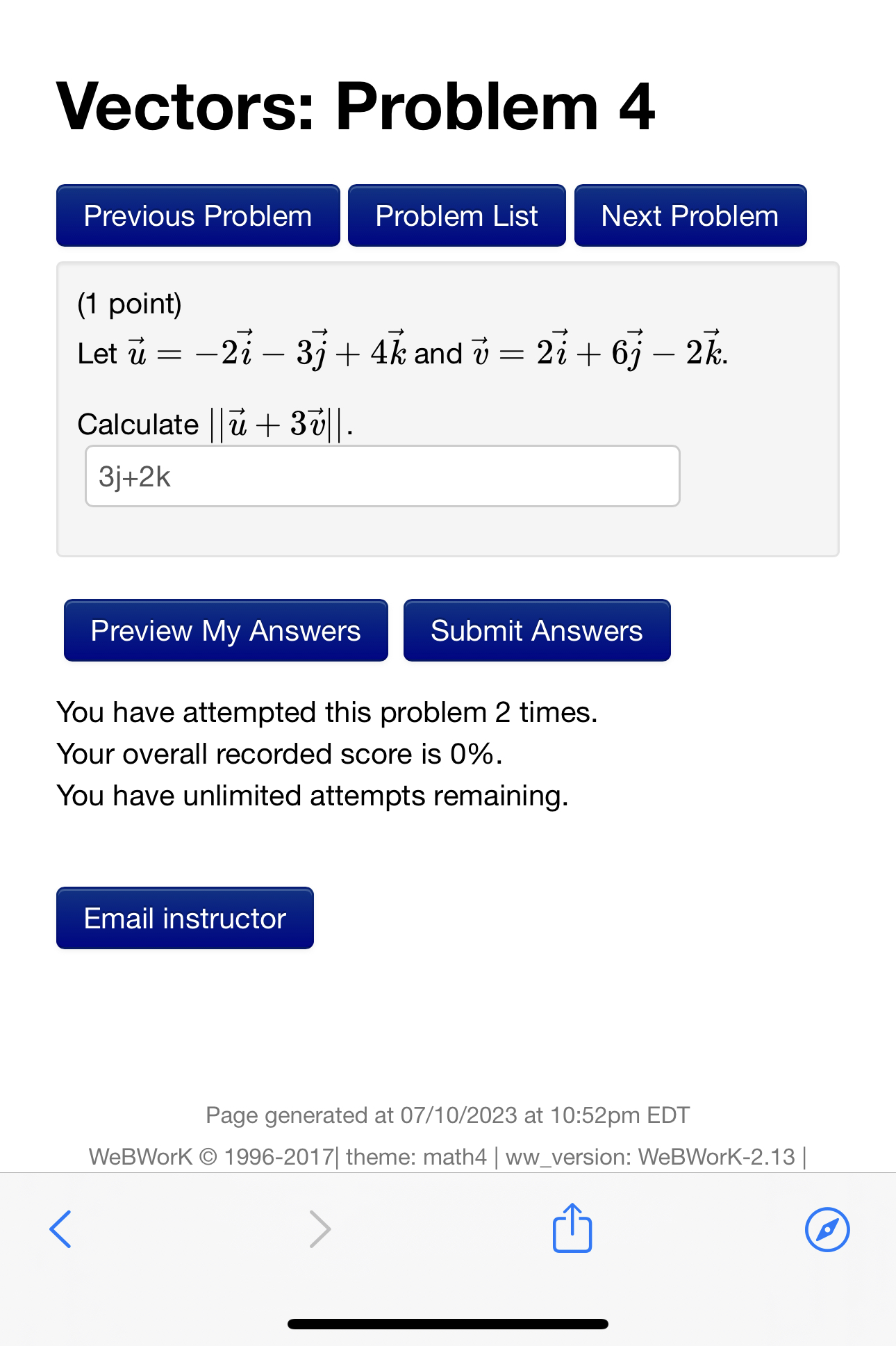 Solved Let u=2i−3j+k and v=7i−k. Find a unit vector in the | Chegg.com