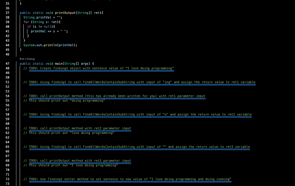 Solved 1 2 3 4. 5 6 7 B public class Finding { // Find all | Chegg.com