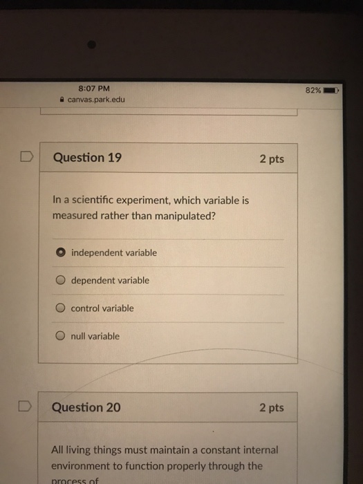 Solved In a scientific experiment, which variable is