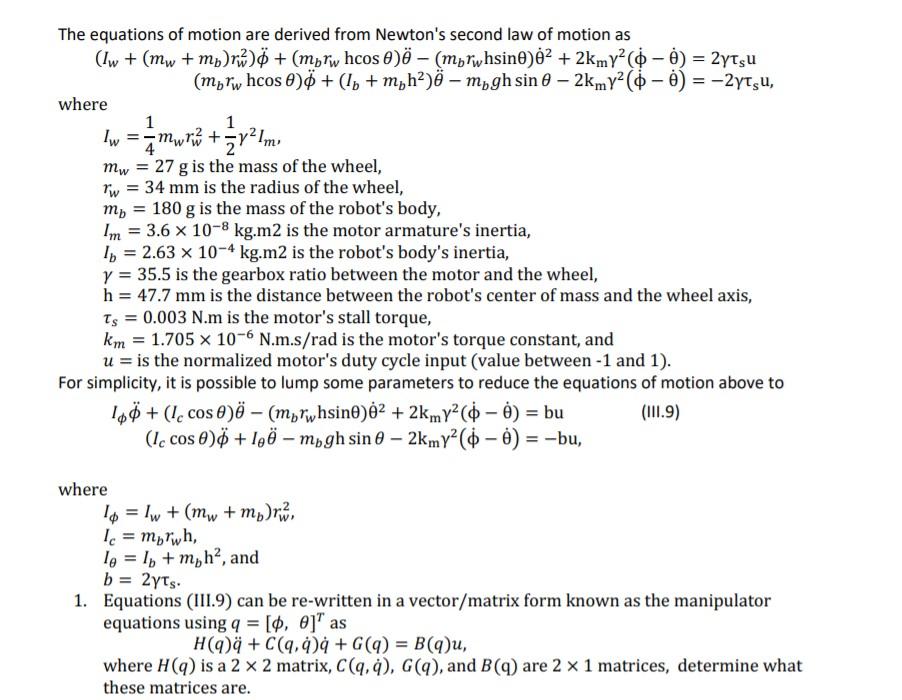 Solved This Is The Balancing Equation Of Mobile Inverted Chegg Com