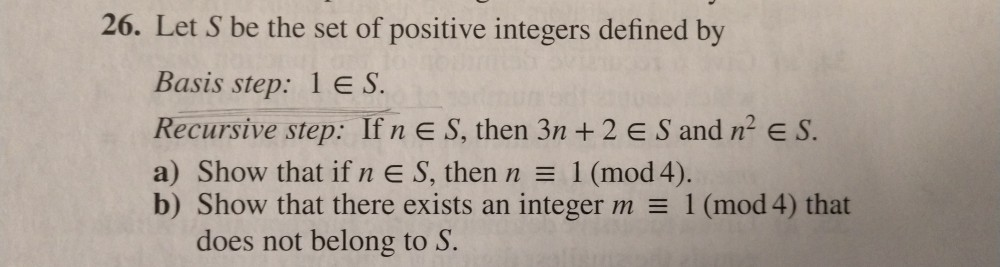 Solved 26 Let S Be The Set Of Positive Integers Defined Chegg Com