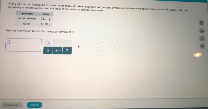 Solved G Of A Certain Compound X Known To Be Made Of Chegg Com