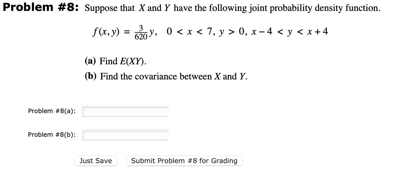 Solved Roblem \#8: Suppose That X And Y Have The Following | Chegg.com