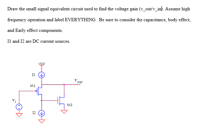 Solved Draw the small signal equivalent circuit used to find | Chegg.com