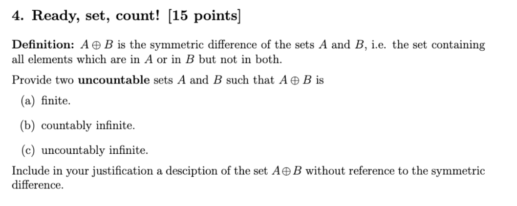 Definition: A⊕B Is The Symmetric Difference Of The | Chegg.com