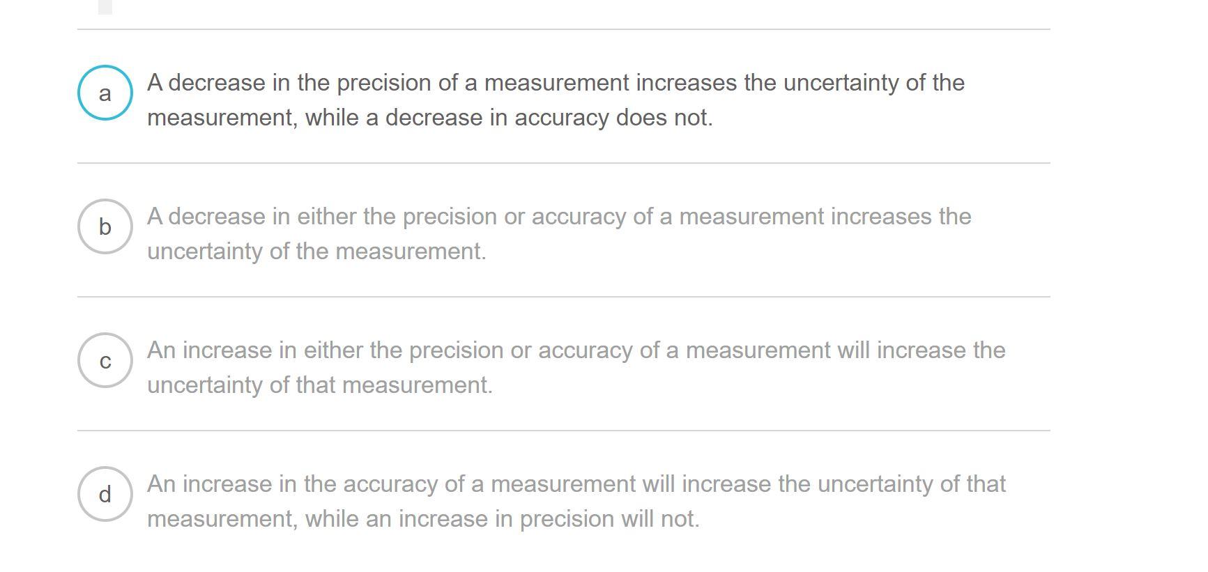 Solved Explain how the uncertainty of a measurement relates | Chegg.com