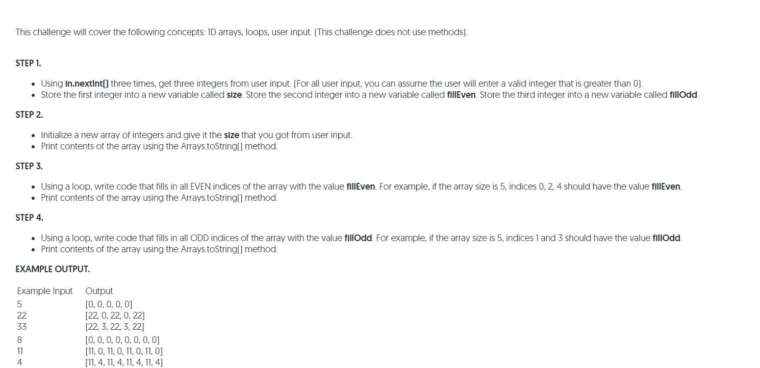 Solved This challenge will cover the following concepts: 1D | Chegg.com