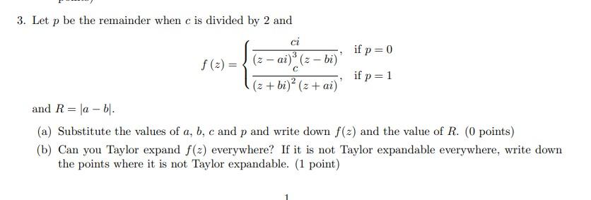 Solved с 3. Let p be the remainder when c is divided by 2 | Chegg.com