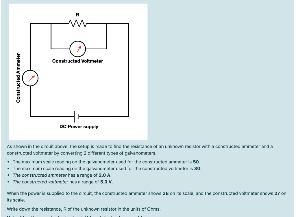 Solved R M Constructed Voltmeter Constructed Ammeter DC