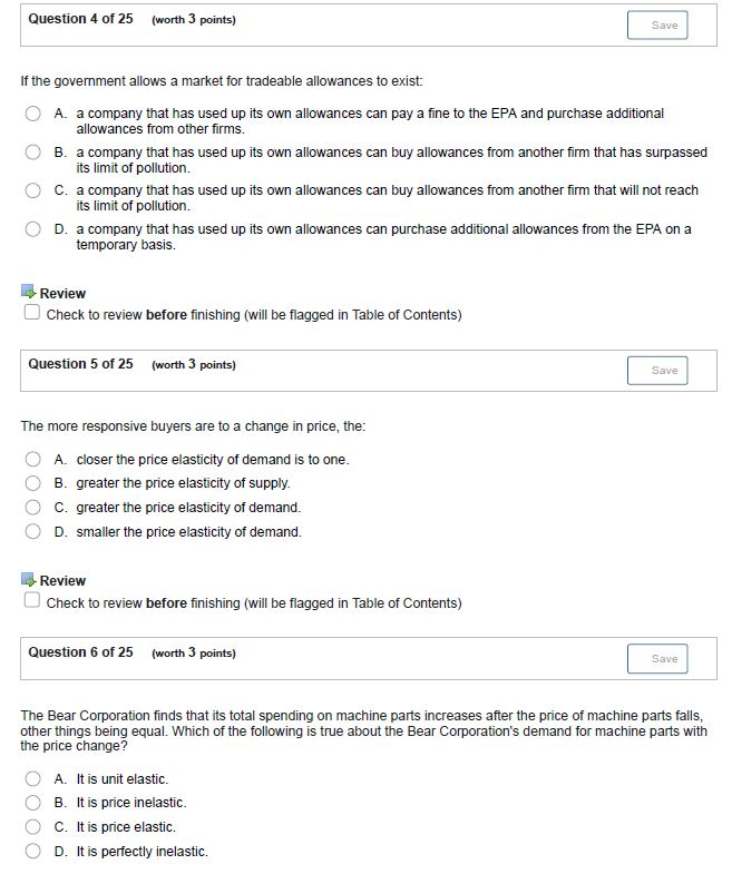 Solved Question 4 of 25 (worth 3 points) Save If the | Chegg.com