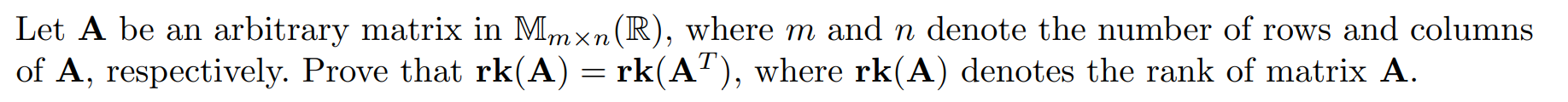 Solved Let \\( \\mathbf{A} \\) be an arbitrary matrix in \\( | Chegg.com
