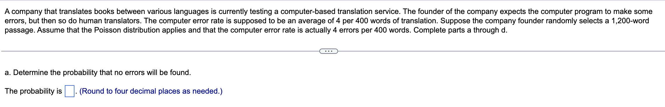 Solved b. Calculate the probability that more than 26 errors | Chegg.com