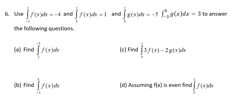 Solved 6 Use S V Dx 4 And Y Dx 1 And Y G X Dx Chegg Com