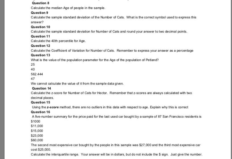 Solved Question 8 Calculate the median Age of people in the | Chegg.com