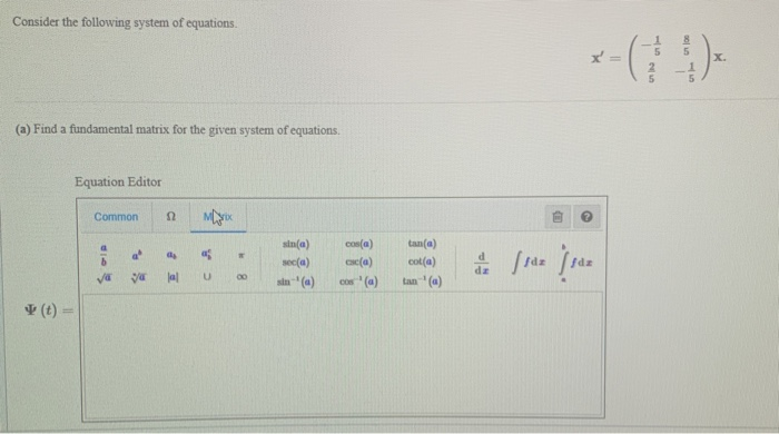 Solved Consider the following system of equations. ( 1 x. | Chegg.com