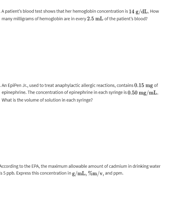 A Patient S Blood Test Shows That Her Hemoglobin Chegg Com