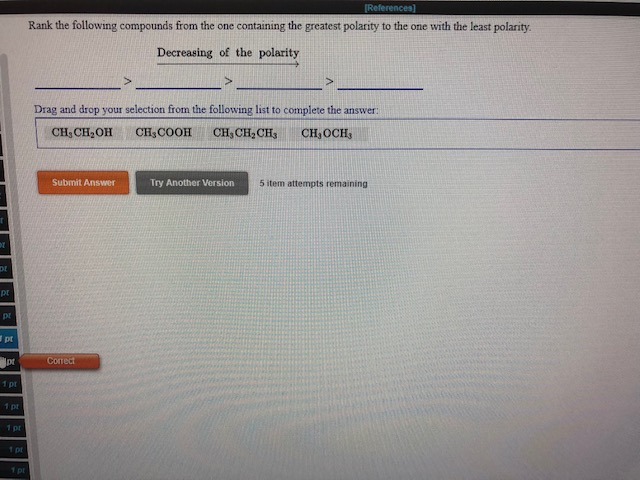 Solved Rank the following compounds from the one containing | Chegg.com