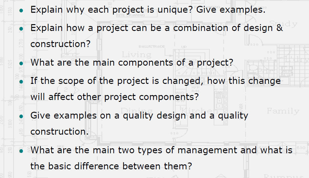 Solved . Explain why each project is unique? Give examples. | Chegg.com