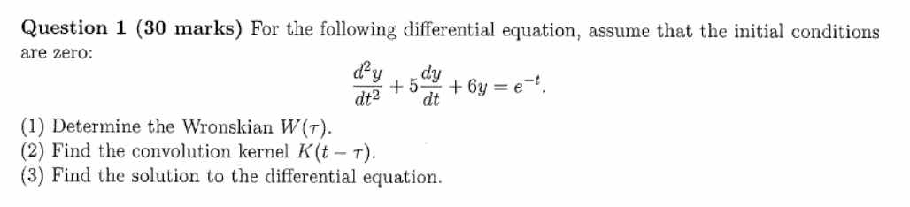 Solved are zero: Question 1 (30 marks) For the following | Chegg.com