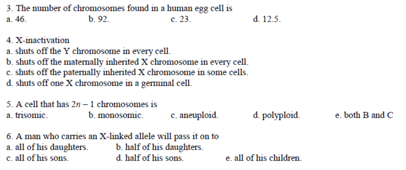 Solved D 12 5 3 The Number Of Chromosomes Found In A H Chegg Com