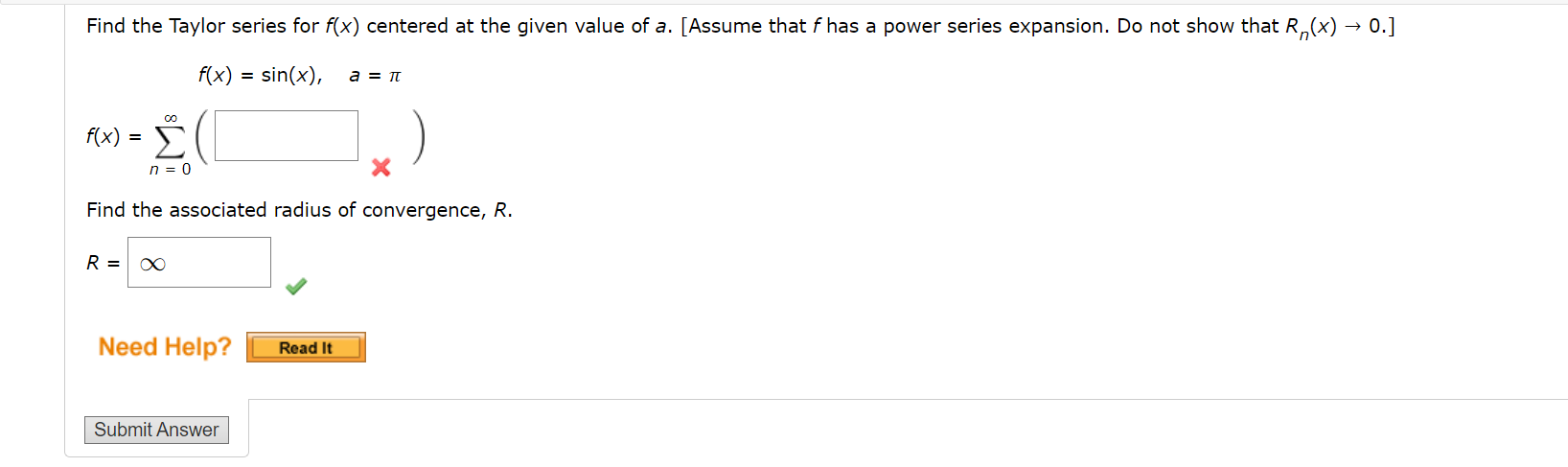 Solved Find the Taylor series for f(x) centered at the given | Chegg.com