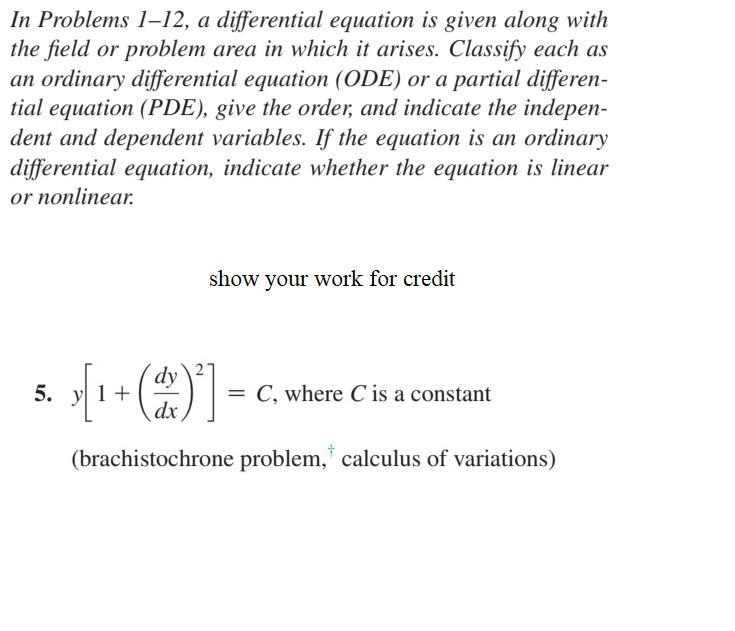 Solved In Problems 1−12, a differential equation is given | Chegg.com
