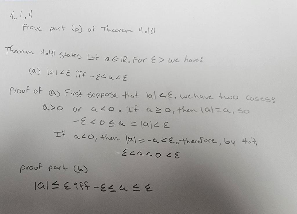 Solved 40104 Prove Part (b) Of Theorem 4.1.1 Theorem #0|1|l | Chegg.com