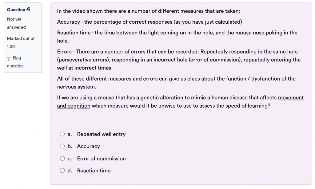 Solved In the video shown there are a number of different | Chegg.com