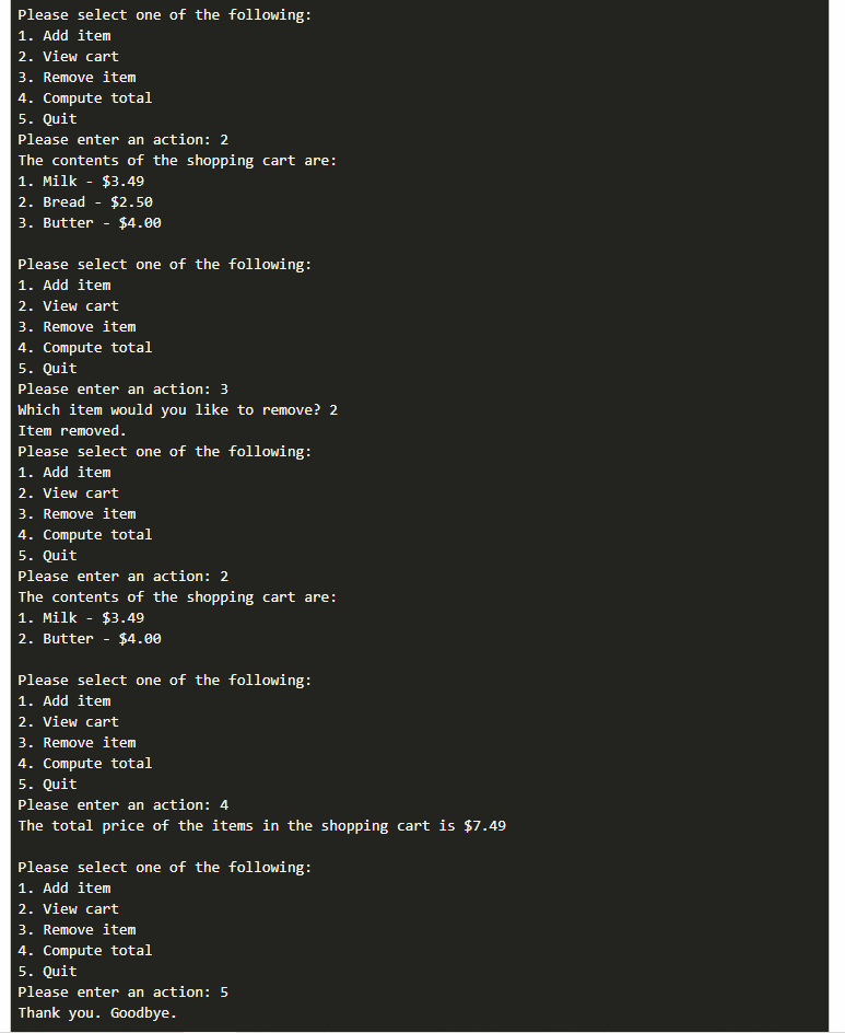 Solved For this project, the user will be given a menu and | Chegg.com
