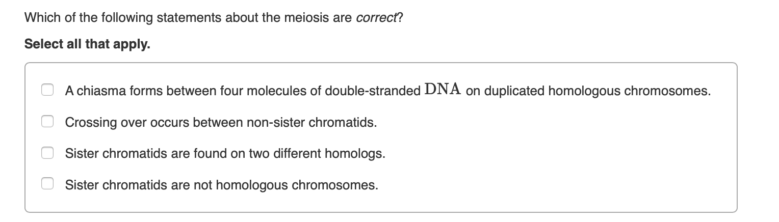 Solved Which Of The Following Statements About The Meiosis | Chegg.com Solved Which Of The Following Statements About The Meiosis | Chegg.com