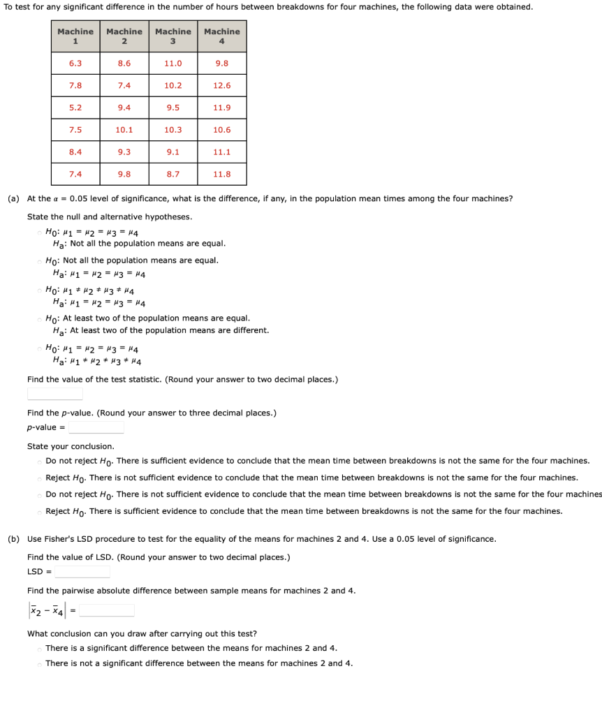 Solved To test for any significant difference in the number | Chegg.com