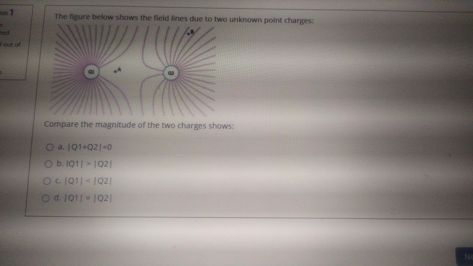 Solved son 1 The figure below shows the field lines due to | Chegg.com