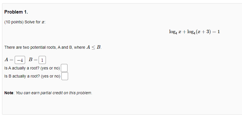 Solved Problem 1. (10 Points) Solve For : Log 2 + Log4 (2+3) | Chegg.com