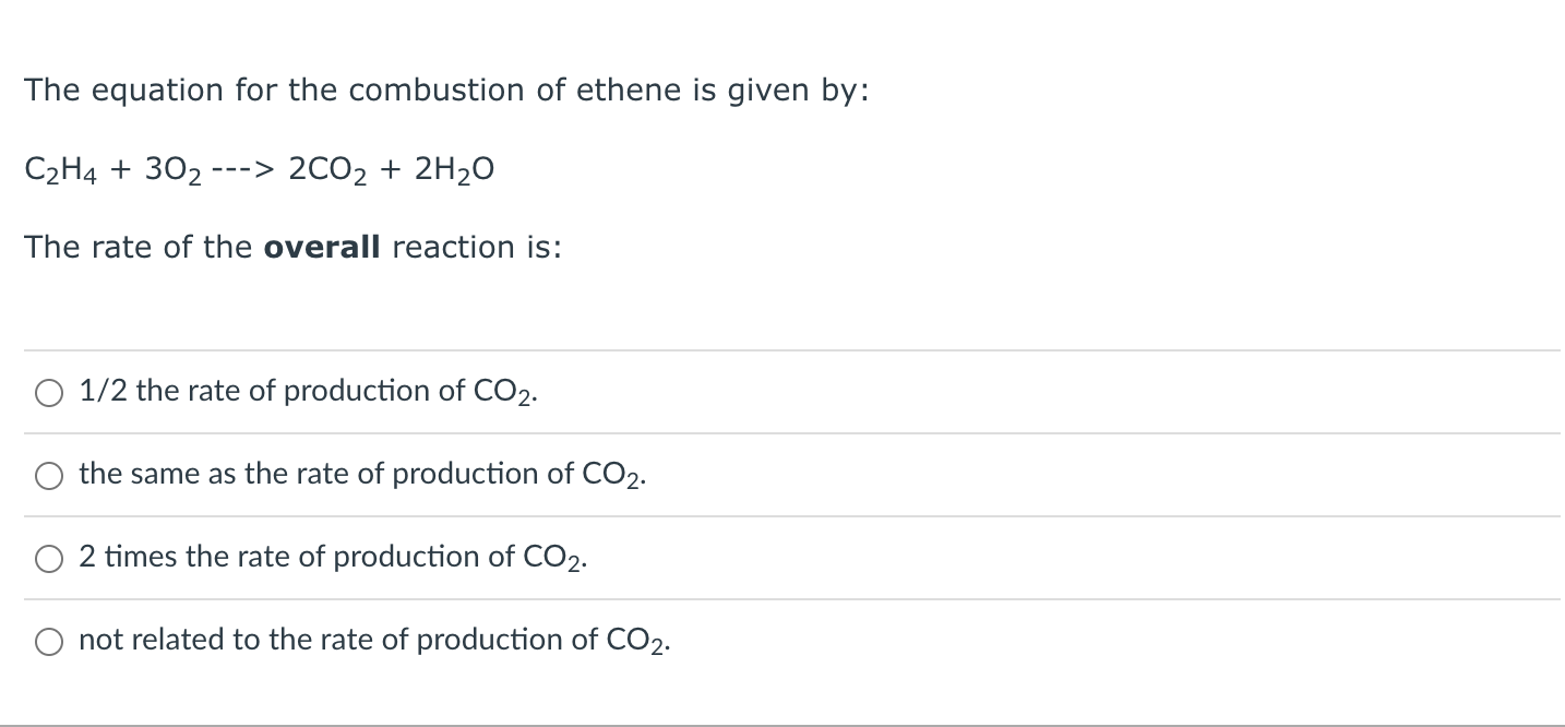 Solved The equation for the combustion of ethene is given Chegg