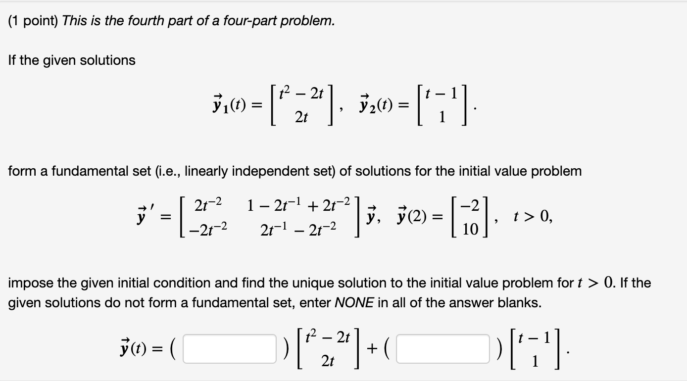 (1 Point) This Is The Fourth Part Of A Four-part | Chegg.com