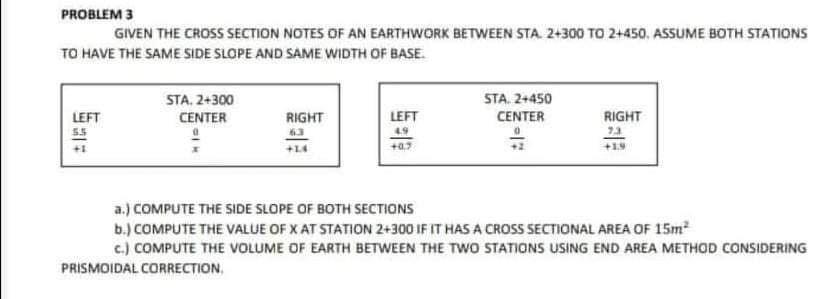 Solved PROBLEM 3 GIVEN THE CROSS SECTION NOTES OF AN | Chegg.com