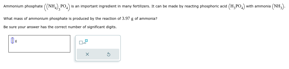 Solved Ammonium phosphate ((NH4)3PO4) ﻿is an important | Chegg.com