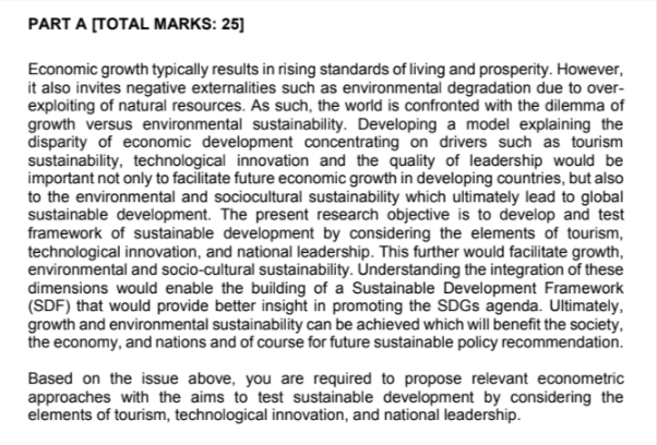 Solved PART A [TOTAL MARKS: 25] Economic growth typically | Chegg.com