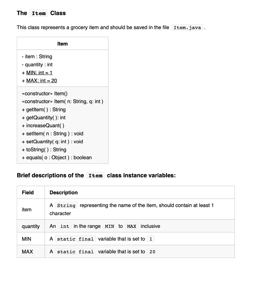 Solved Class and File Naming • Name your classes as follows: | Chegg.com
