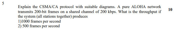 Solved Explain the CSMA/CA protocol with suitable diagrams. | Chegg.com