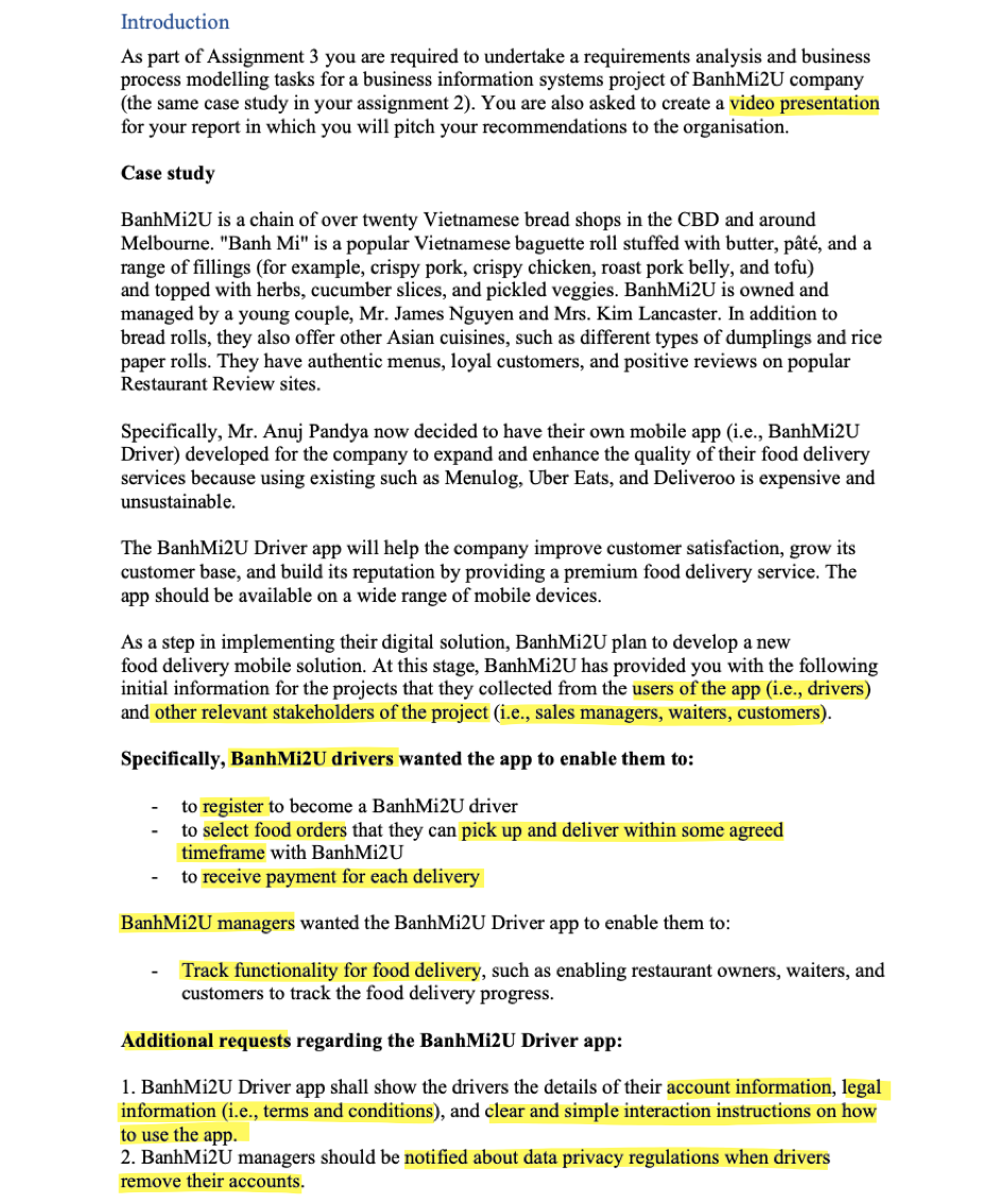 Solved Introduction As part of Assignment 3 you are required | Chegg.com