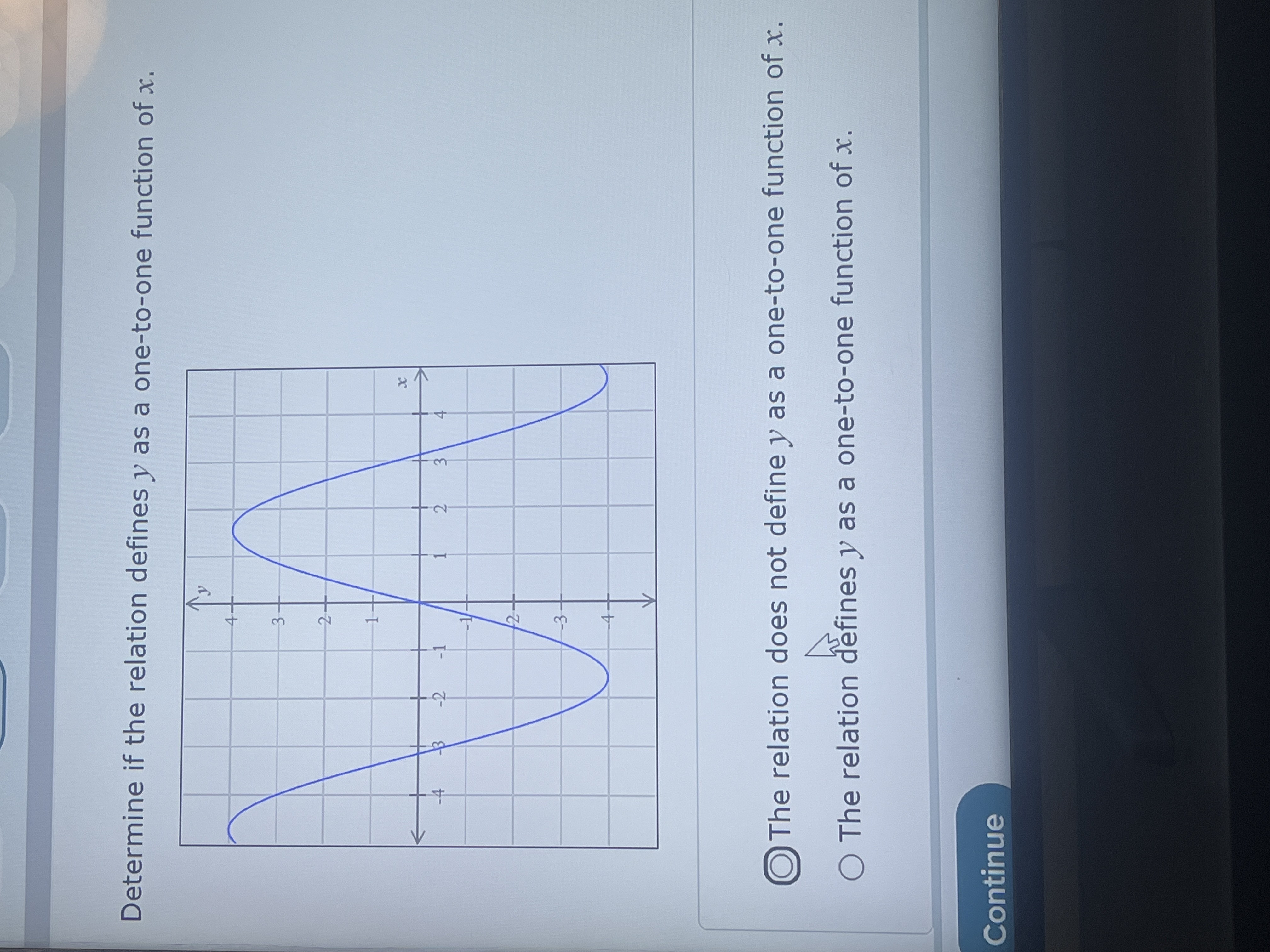 Solved Determine if the relation defines y as a one-to-one | Chegg.com