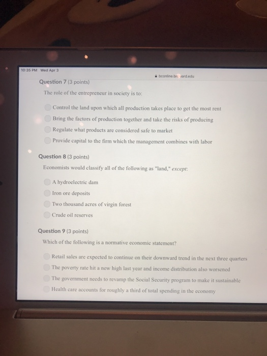 Economists Would Classify All of the Following as Land Except