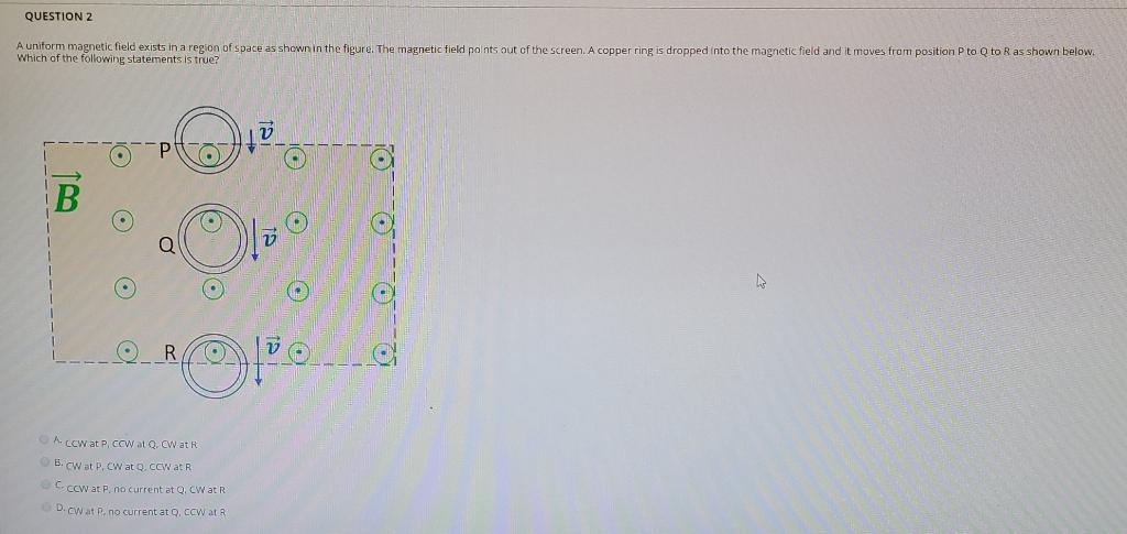 Solved QUESTION Z A uniform magnetic field exists in a | Chegg.com